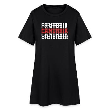 T-Shirt Camurria T-Shirt Sicilia gestapelter Text - Frauen T-Shirt-Kleid - Schwarz - Vorne