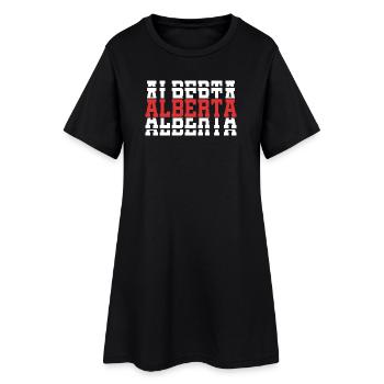 T-shirt Alberta T-shirt idée cadeau texte empilé - Robe T-shirt Femme - noir - Devant
