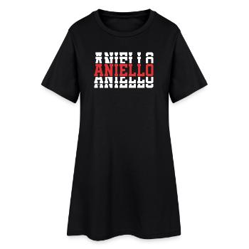 T-Shirt mit gestapeltem Text Aniello T-Shirt Geschenkidee - Frauen T-Shirt-Kleid - Schwarz - Vorne