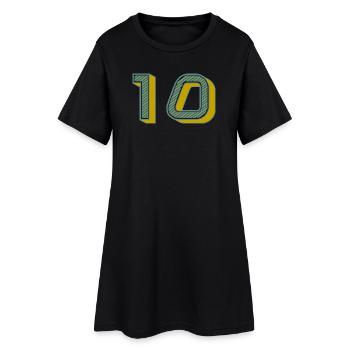 10. 10 JAHRE. 10-JÄHRIGES JUBILÄUM. 10-JÄHRIGES JUBILÄUM. - Frauen T-Shirt-Kleid - Schwarz - Vorne