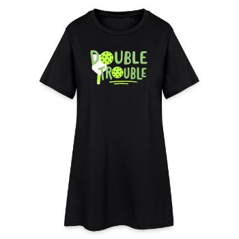 Pickleball-Spieler - Frauen T-Shirt-Kleid - Schwarz - Vorne