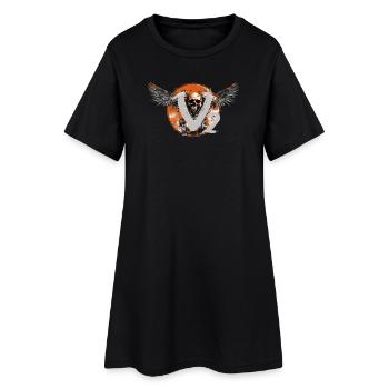 V2 Skull Motorbike Chopper Design Bobber - Women’s T-Shirt Dress - black - Front