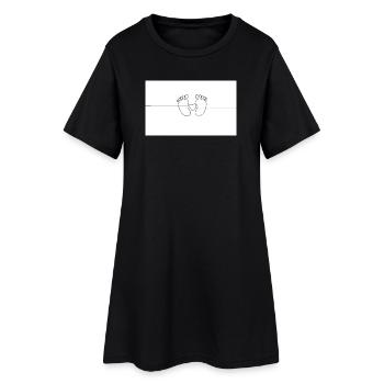 Empreintes de pas sincères avec détail en forme de cœur - Robe T-shirt Femme - noir - Devant