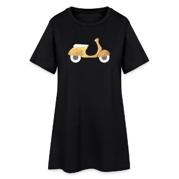 Scooter Or Luxe Italie Exclusif Rétro Vintage - Robe T-shirt Femme - noir - Devant