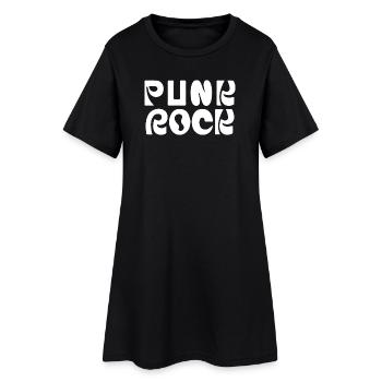 Punk Rock Mutig Retro Typ - Frauen T-Shirt-Kleid - Schwarz - Vorne