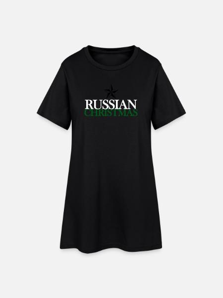 Lettrage de Noël russe - Robe T-shirt Femme - noir