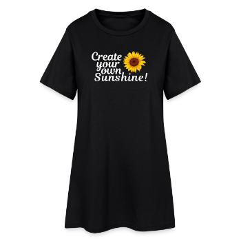 Sonnenblumen-Feeling: Deine eigene Sonne - Frauen T-Shirt-Kleid - Schwarz - Vorne
