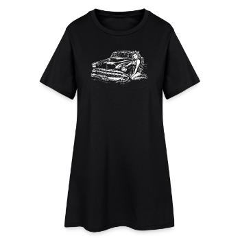 Chevy Bel Air 1954- Vintage Classic  Pin Up - Frauen T-Shirt-Kleid - Schwarz - Vorne