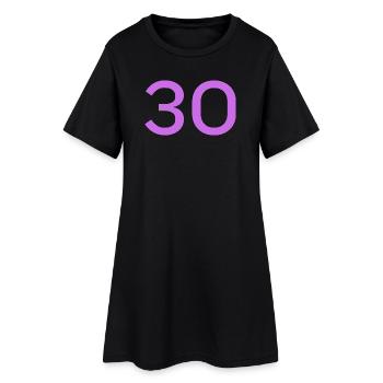 30 - Frauen T-Shirt-Kleid - Schwarz - Vorne