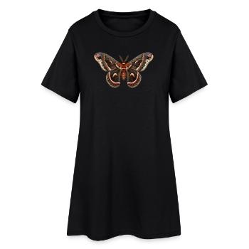 Cécropie de la nuit Hyalophora cécropie - Robe T-shirt Femme - noir - Devant
