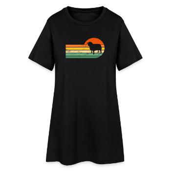 Schaf Schafe - Frauen T-Shirt-Kleid - Schwarz - Vorne