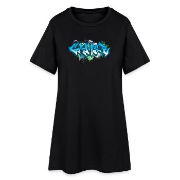 Gamer - Frauen T-Shirt-Kleid - Schwarz - Vorne