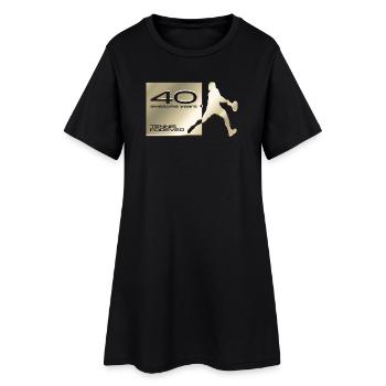 40 ans jeune joueur de tennis - Robe T-shirt Femme - noir - Devant