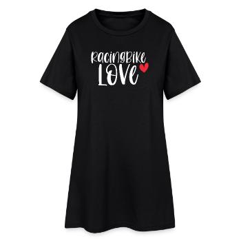 Fahrrad Sport Radsport Geschenk Racingbike Love! - Frauen T-Shirt-Kleid - Schwarz - Vorne