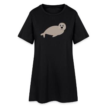 Seals, seals, seals, seals animals - Women’s T-Shirt Dress - black - Front