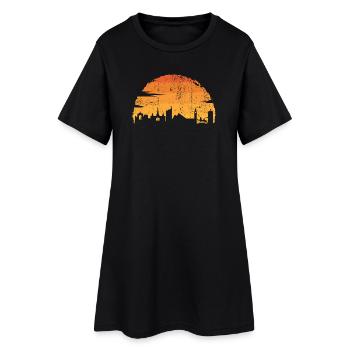 Cavalier de la ligne d’horizon du coucher de soleil - Robe T-shirt Femme - noir - Devant