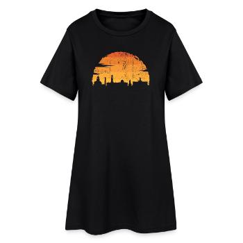 Sunset Skyline Silhouette - Women’s T-Shirt Dress - black - Front