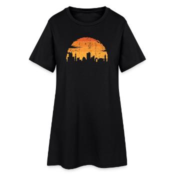 Sunset City Silhouette - Women’s T-Shirt Dress - black - Front