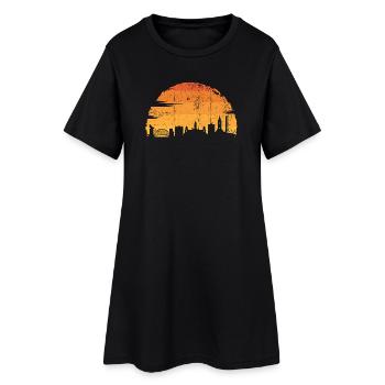 Sunset Skyline Silhouette - Women’s T-Shirt Dress - black - Front