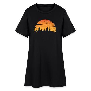 Sunset City Silhouette - Women’s T-Shirt Dress - black - Front