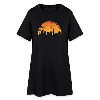 Coucher de soleil sur l’horizon doré - Robe T-shirt Femme - noir - Devant