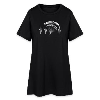 Parachute de liberté liberté icône gratuite battement de cœur - Robe T-shirt Femme - noir - Devant