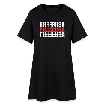 T-Shirt Pillicusa T-Shirt Geschenk gestapelter Text - Frauen T-Shirt-Kleid - Schwarz - Vorne