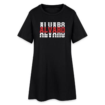 T-Shirt Alvaro T-Shirt Geschenkidee gestapelter Text - Frauen T-Shirt-Kleid - Schwarz - Vorne