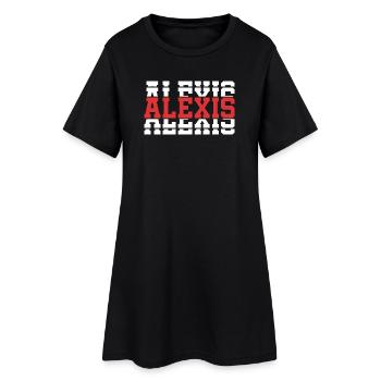 Alexis T-Shirt T-Shirt Geschenkidee gestapelter Text - Frauen T-Shirt-Kleid - Schwarz - Vorne
