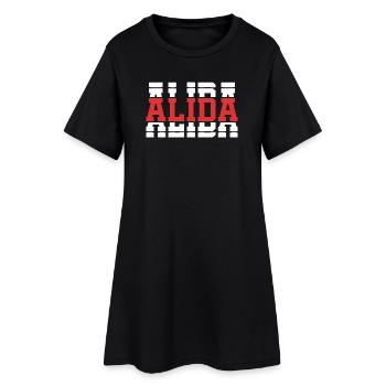 Alida T-Shirt T-Shirt Geschenkidee gestapelter Text - Frauen T-Shirt-Kleid - Schwarz - Vorne