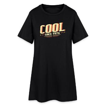 Cool seit 1974 - Frauen T-Shirt-Kleid - Schwarz - Vorne