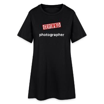 Photographer - Women’s T-Shirt Dress - black - Front