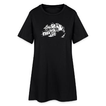 Moto Montagnes Dolomites Free Freedom Biker Logo - Robe T-shirt Femme - noir - Devant