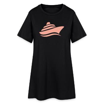Silhouette minimaliste croisière croisière - Robe T-shirt Femme - noir - Devant