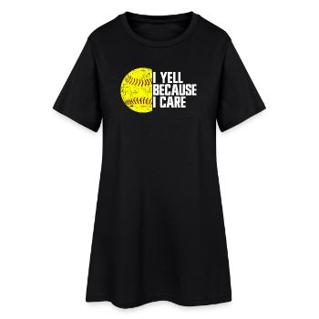 Je crie parce que c'est important pour moi, parents de softball - Robe T-shirt Femme - noir - Devant