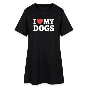 J’aime l’amour de mon chien - Robe T-shirt Femme - noir - Devant