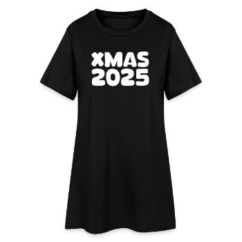 Lettrage de Noël 2025 - Robe T-shirt Femme - noir - Devant