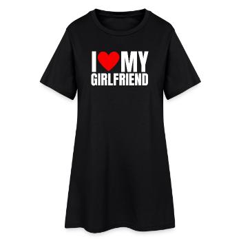 Cadeau pour petit ami J’aime ma copine - Robe T-shirt Femme - noir - Devant