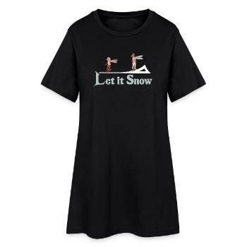 Let It Snow Winter Illustration - Women’s T-Shirt Dress - black - Front
