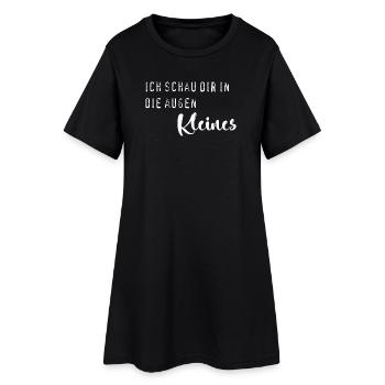 Schau dir in die Augen - Frauen T-Shirt-Kleid - Schwarz - Vorne