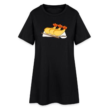 Crabe, homard épineux, fruits de mer, crevettes - Robe T-shirt Femme - noir - Devant