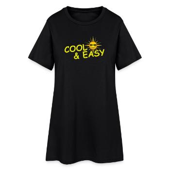 COOL & EASY - Frauen T-Shirt-Kleid - Schwarz - Vorne