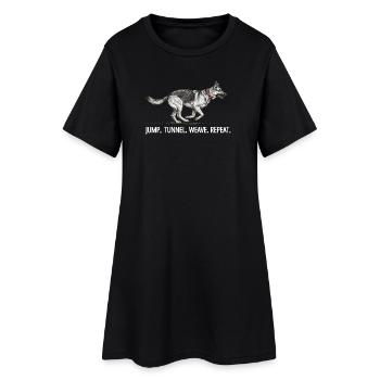 Répétition du tunnel de saut du berger allemand Agility - Robe T-shirt Femme - noir - Devant