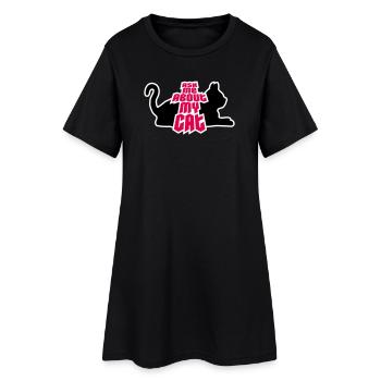 Demandez-moi pour mon chat Chat Amour des animaux Animaux - Robe T-shirt Femme - noir - Devant