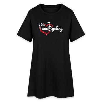 Unicycle | Descendance freestyle en monocycle - Robe T-shirt Femme - noir - Devant