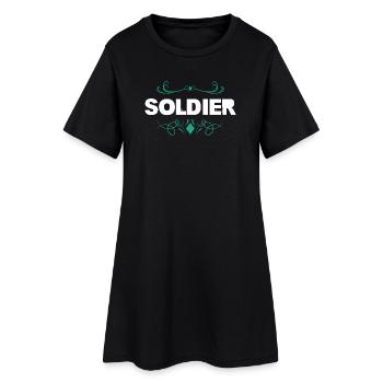 Lettrage des ornements des soldats - Robe T-shirt Femme - noir - Devant