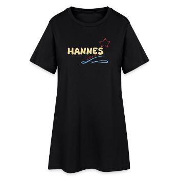 Avec Hannes - Robe T-shirt Femme - noir - Devant