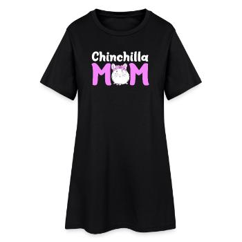 Chinchilla - Frauen T-Shirt-Kleid - Schwarz - Vorne