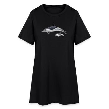 dauphin tacheté - Robe T-shirt Femme - noir - Devant