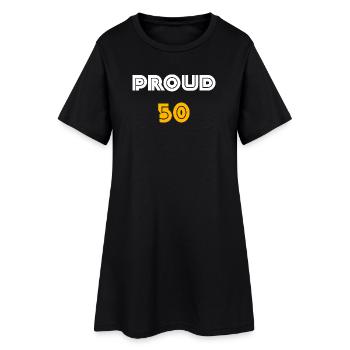 proud 50, geburtstagsgeschenk - Frauen T-Shirt-Kleid - Schwarz - Vorne